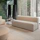 sofá contemporâneo / para ambiente externo / em tecido / com capa removível e lavável