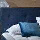 cabeceira para cama de casal / contemporânea / em tecido / azul