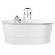 banheira oval / freestanding / em compósito de quartzo / branca