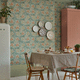 papel de parede contemporâneo / com padrão floral / efeito papel de parede / multicores