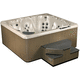 spa acima do piso / quadrado / de 7 lugares / em madeira