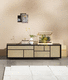 buffet aparador de design escandinavo / em carvalho / com folheado de madeira / em MDF