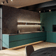 cozinha contemporânea / em aço / em laminado / em madeira