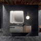 gabinete de banheiro de parede / em vidro / em Corian® / contemporâneo