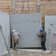 parede dupla pré-fabricada em concreto armado / de fundações