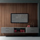 móvel de parede contemporâneo para TV / em nogueira / modular / baixo
