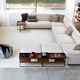 mesa lateral contemporânea / em nogueira / retangular / quadrada