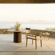 mesa de jantar contemporânea / em alumínio / em madeira / em iroko