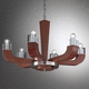 lustre Art Déco / em mogno / para 10 lâmpadas / da linha comercial
