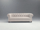 sofá Chesterfield / em tecido / cinza / de 3 lugares