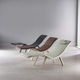 chaise longue contemporânea / em tecido / em couro sintético / em madeira