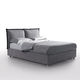 cama de casal / contemporânea / estofada / com cabeceira