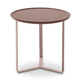 mesa lateral contemporânea / em MDF laqueado / com base em aço laqueada / circular