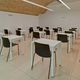 mesa para treinamento contemporânea / em laminado / com base metálica / retangular