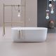 banheira oval / freestanding / em pedra mineral / branca