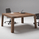 mesa de reunião contemporânea / em nogueira americana / com base em madeira / retangular