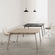 mesa de reunião contemporânea / em madeira / com base metálica / retangular