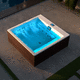 spa acima do piso / quadrado / de 2 lugares / em madeira