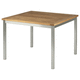 mesa de jantar contemporânea / em teca / com base em aço inoxidável / retangular