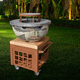braseiro de jardim a lenha / em aço inoxidável / em aço Corten / em castanheiro