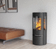 salamandra a lenha / 5 kW–10 kW / de instalação livre / com 3 faces