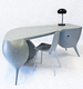 mesa secretária de design orgânico / de fibra de vidro
