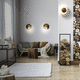 arandela contemporânea / para ambiente interno / em aço polido / com prato difusor
