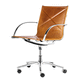 cadeira para interlocutor contemporânea / para ambiente interno / em couro / em alumínio polido