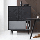 buffet aparador alto / contemporâneo / em MDF / com folheado de madeira