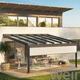 pérgola apoiada em parede / em vidro / com cobertura em tela / com cobertura de vidro