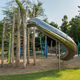 escorregador em curva / para parque infantil / em aço inoxidável / tubular
