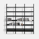 estante contemporânea / em alumínio anodizado / com compartimento de arrumação / preta