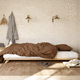 cama de casal / de solteiro / contemporânea / em pinho
