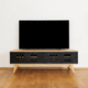 rack de TV contemporâneo / hi-fi / com prateleiras / em compensado